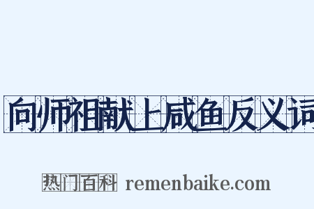 向师祖献上咸鱼反义词是什么意思的图片